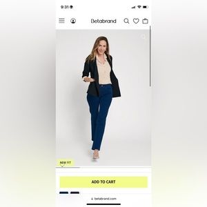 Betabrand Jeans Signature Mid-Rise Denim Size Medium Long